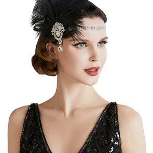 Flapper Roaring 20s Ostrich Feather Headband